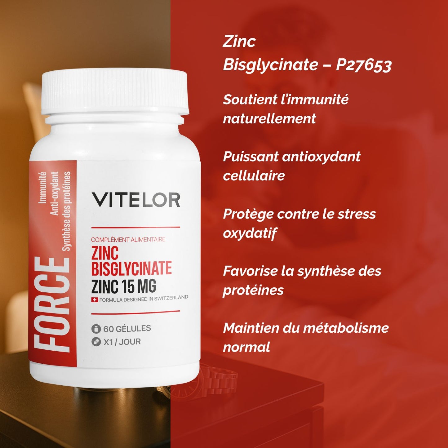 ZINC BISGLYCINATE – PUISSANCE HORMONE & FERTILITÉ