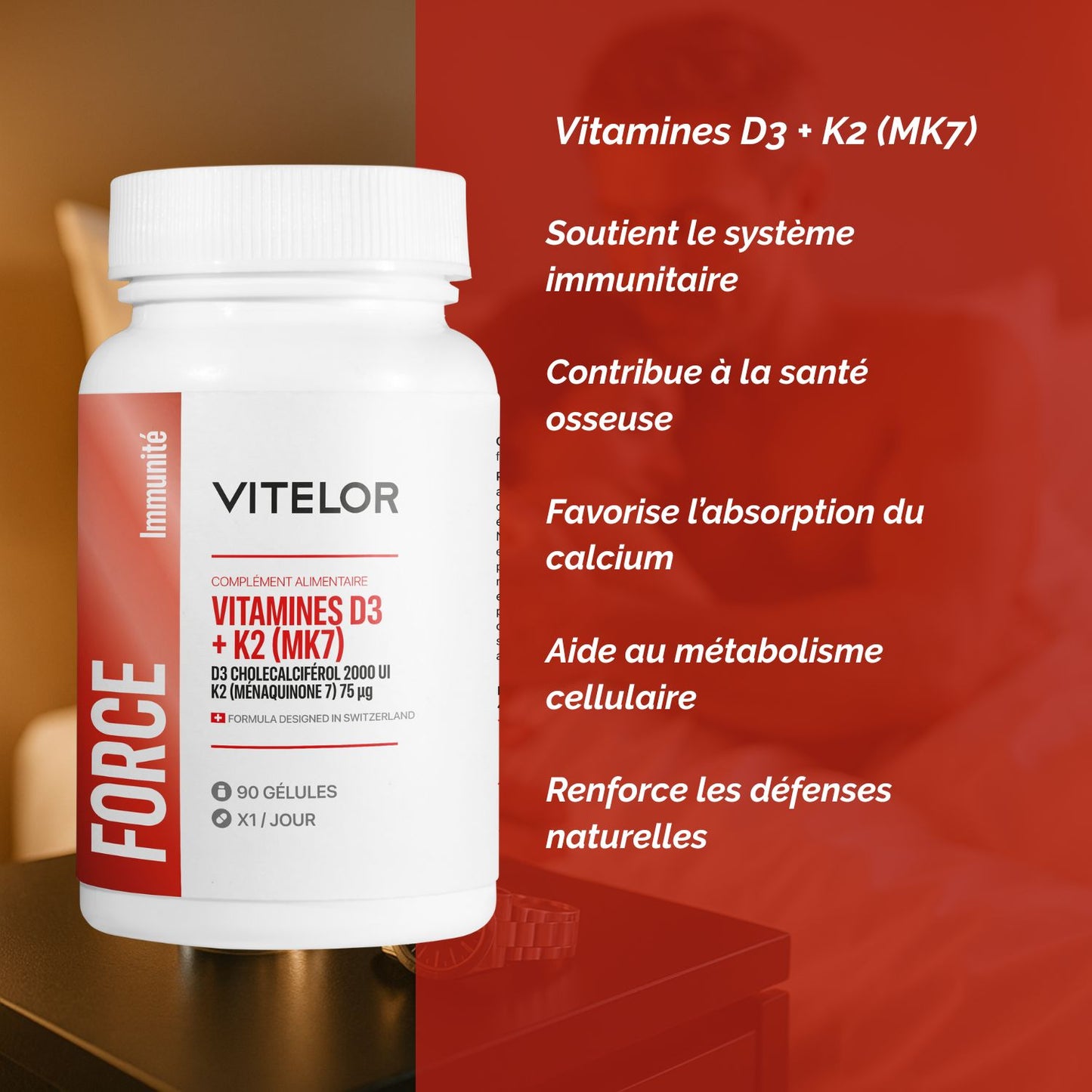 Vitamines D3 + K2 (MK7)
