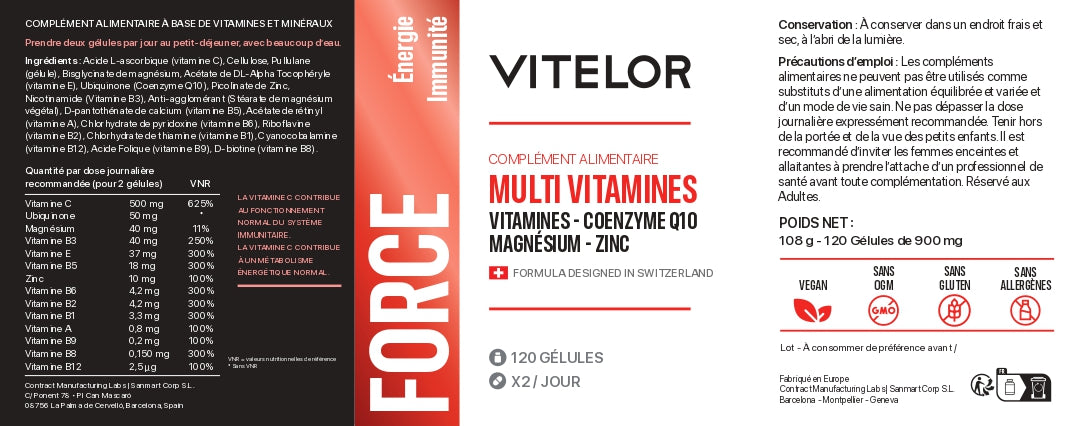 MULTIVITAMINES + Q10 – MÉTABOLISME & ÉNERGIE
