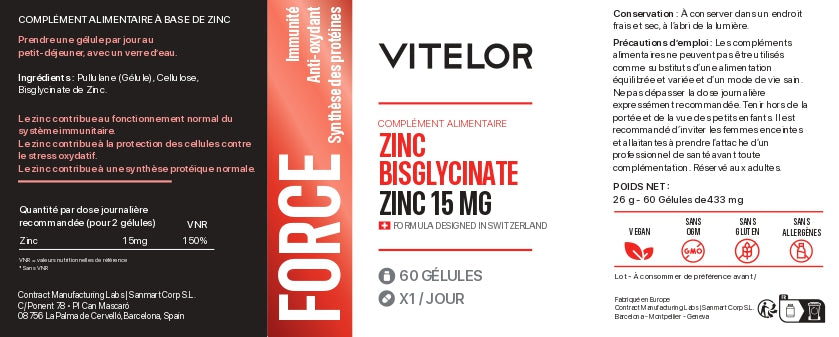ZINC BISGLYCINATE – PUISSANCE HORMONE & FERTILITÉ