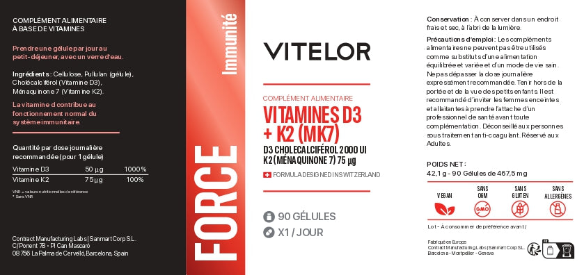 Vitamines D3 + K2 (MK7)
