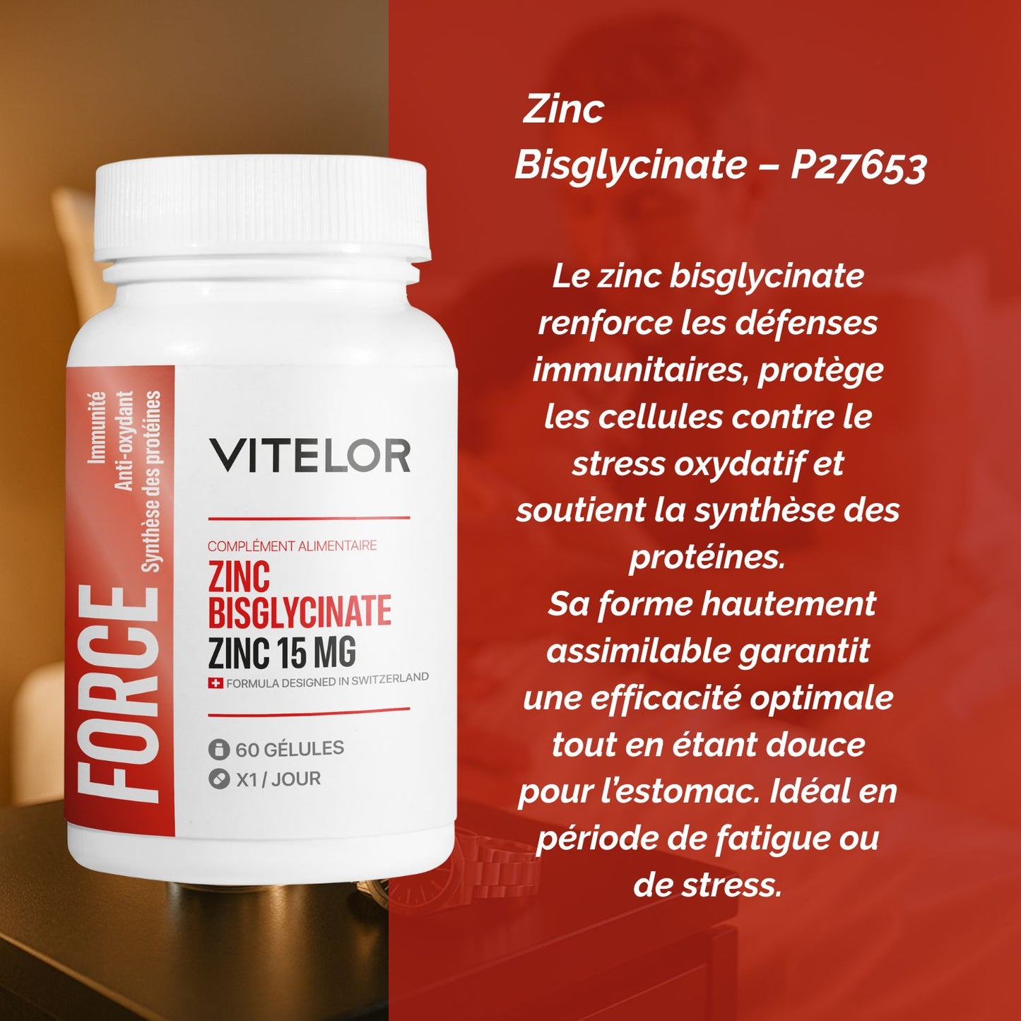 ZINC BISGLYCINATE – PUISSANCE HORMONE & FERTILITÉ